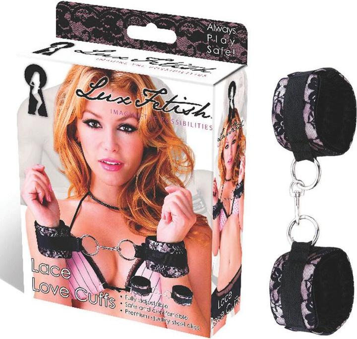 Actual product image Lux Fetish Velvet handcuffs pink/SW