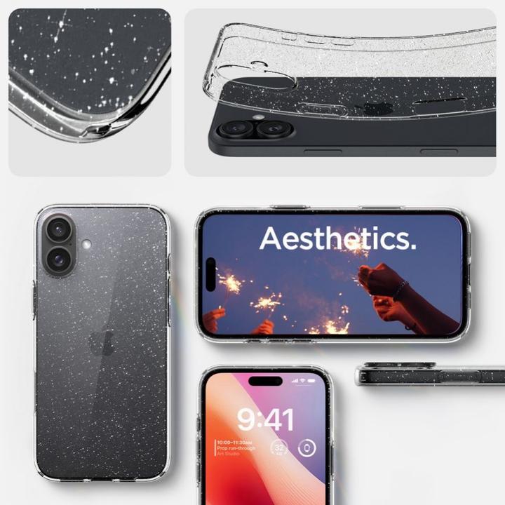 Actual product image Spigen Liquid Crystal case for iPhone 16 6,1" glitter crystal (Apple iPhone 16)