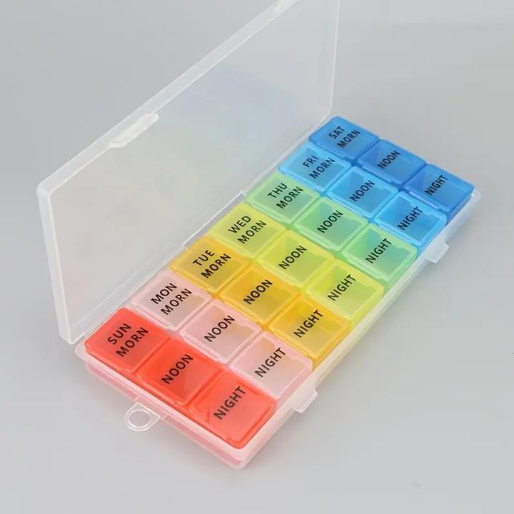 Image du produit Cbx Tablettenbox 7 Tage, Pillendose für eine Woche, Tablettenorganizer mit 21 Fächern