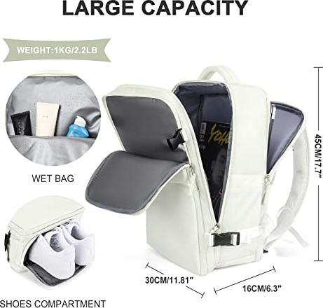 Immagine prodotto Only-Bags.Store Borsa da cabina per EasyJet 45x36x20 Zaino da viaggio Ryanair con porta USB Zaino da aereo