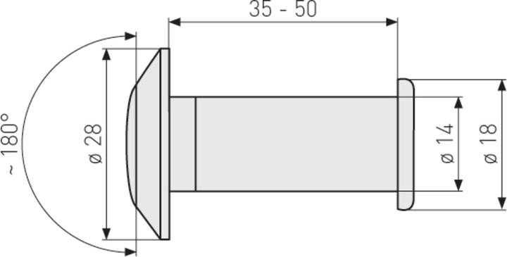 Produktbild Abus 2200 S SB Türspion, silber (Digital)