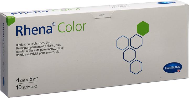 Rhena Color Elastische Binden 4cmx5m blau offen