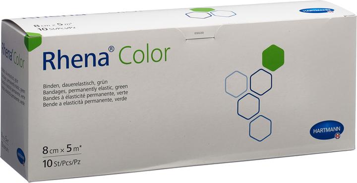 Produktbild Rhena Color Elastische Binden 8cmx5m grün offen