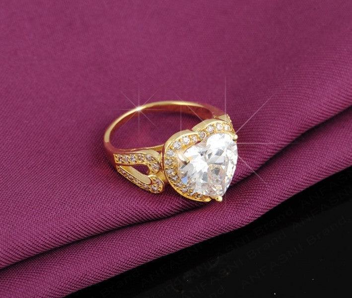 Produktbild Hermex Vergoldeter Ring RGP mit Zirkonia - Gold Gr. 54 (54, 900 Platin)