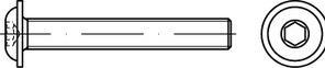 Actual product image Flat head screw ISO 7380-2 with collar/inside hexagon M 4 x 12 010.9 galvanised (500 Screws per piece)