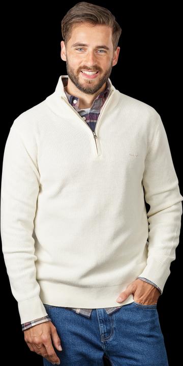 Produktbild GANT Cotton Rib Pullover Half Zip Cream (3XL)