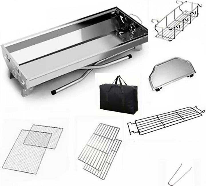Produktbild JTI Tragbarer Grill mit Zubehör - Edelstahl (60 cm)