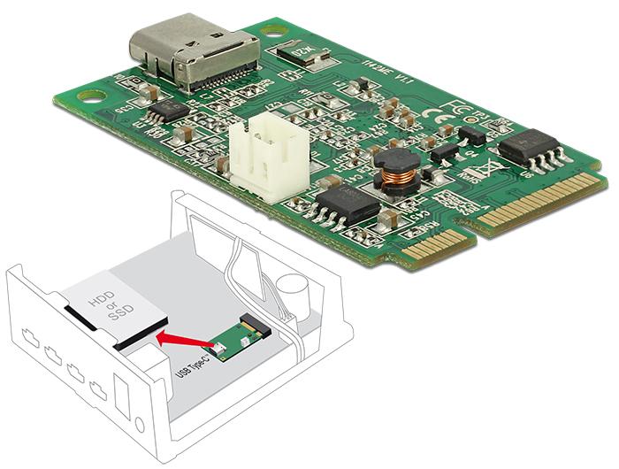 Produktbild Delock Mini PCIe I/O PCIe full size 1 x USB Type-C™ 3.1 Gen 2 Buchse