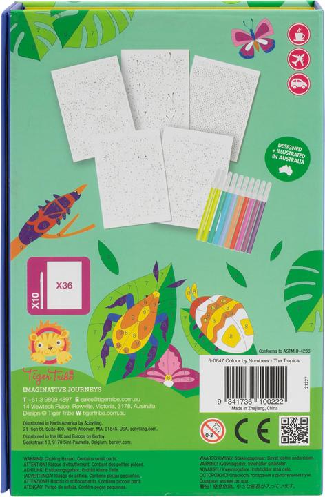 Image du produit Tiger Tribe kleurboek Kleuren Op Nummer incl. stiften - De Tropen