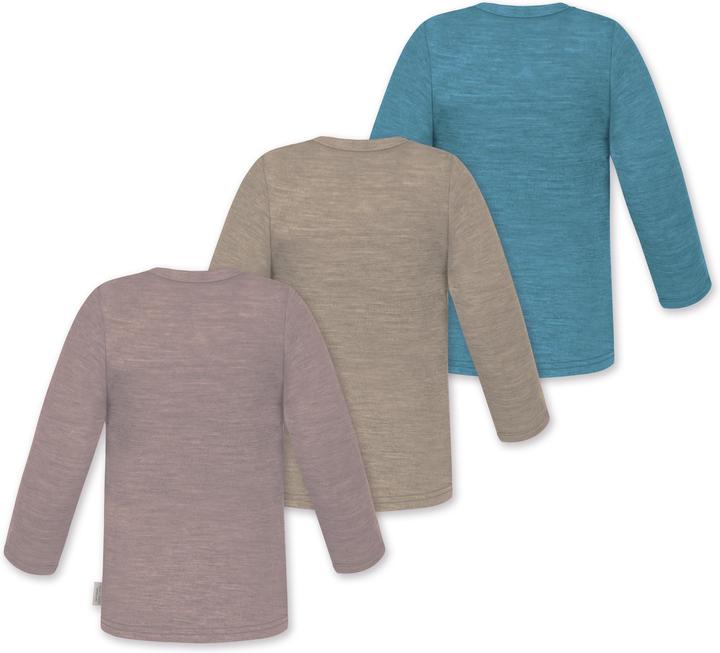 Actual product image Normani 3-pack baby merino longsleeve "Taupo" - 9475 (110)