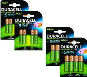 Duracell PreCharged AA / AAA 2 x 8 Packs (16 pcs., AA, AAA)