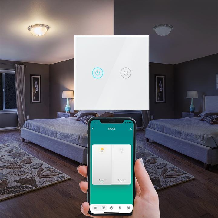 Produktbild LogiLink Smart Home Wi-Fi Wall Switch 2-Fold