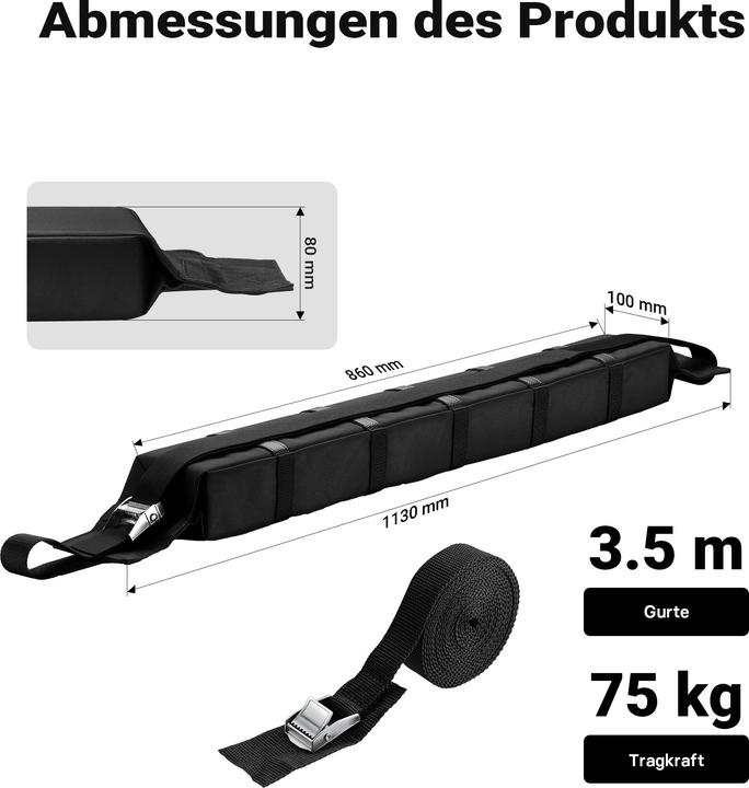 Actual product image Wiltec Roof rack 113x10x8cm Car 75kg Roof rack Luggage rack Canoe Kayak