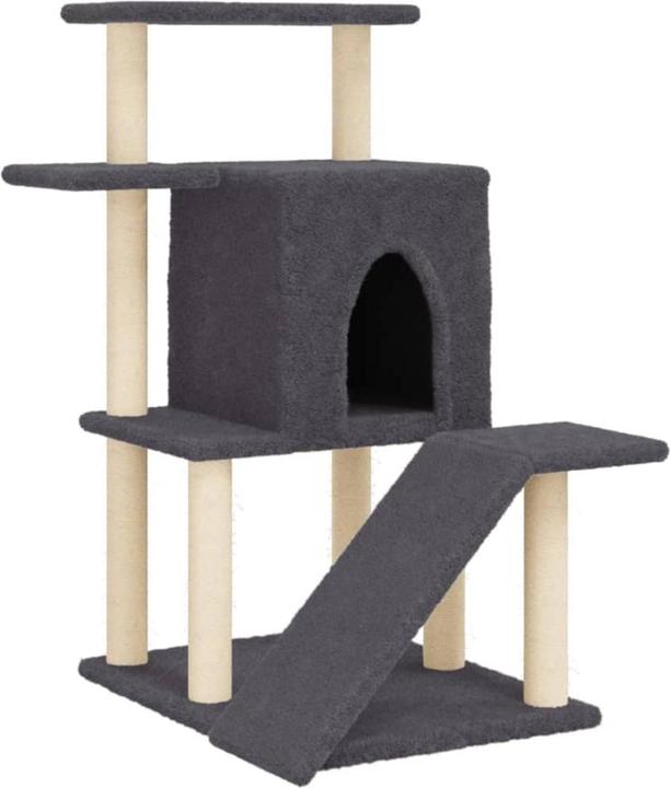 Actual product image VidaXL Kratzbaum mit Sisal-Kratzsäulen Dunkelgrau 97 cm,Farbe (97 cm, Dark grey)