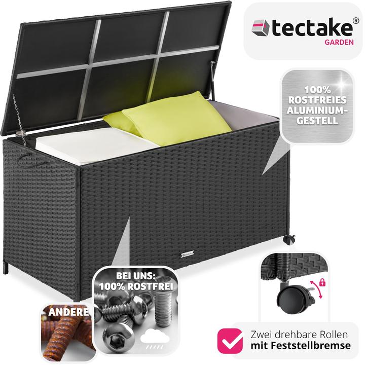 Immagine prodotto tectake Box contenitore con telaio in alluminio e rotelle 297 L, 117 x 54 x 64 cm