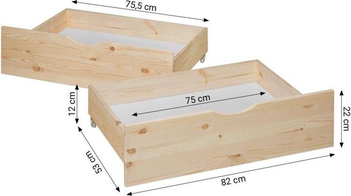 Actual product image Homestyle4u Palettenbett mit Lattenrost (100 x 200 cm)