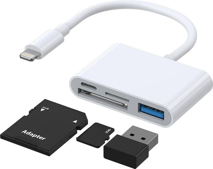 Joyroom Lettore di schede da fulmine a USB OTG (Lightning, USB-A, USB tipo C, Scheda SD)