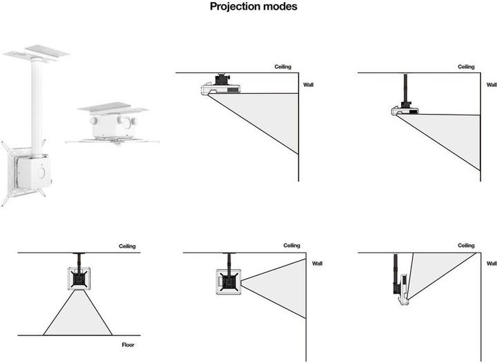 Immagine prodotto Multibrackets Staffa da soffitto per proiettore HD, metallo, capacità di carico 40kg (Soffitto)