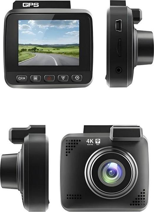 Actual product image Hermex 4K Dual-Dashcam Onboard-Kamera Autofront-Kamera Nachtsichtkamera Auto (Night vision, GPS receiver, Built-in display, Wi-Fi, UHD 4K)