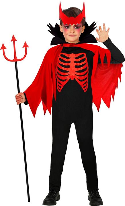 Actual product image Widmann Devil costume jumpsuit, cape with collar, horns (140)