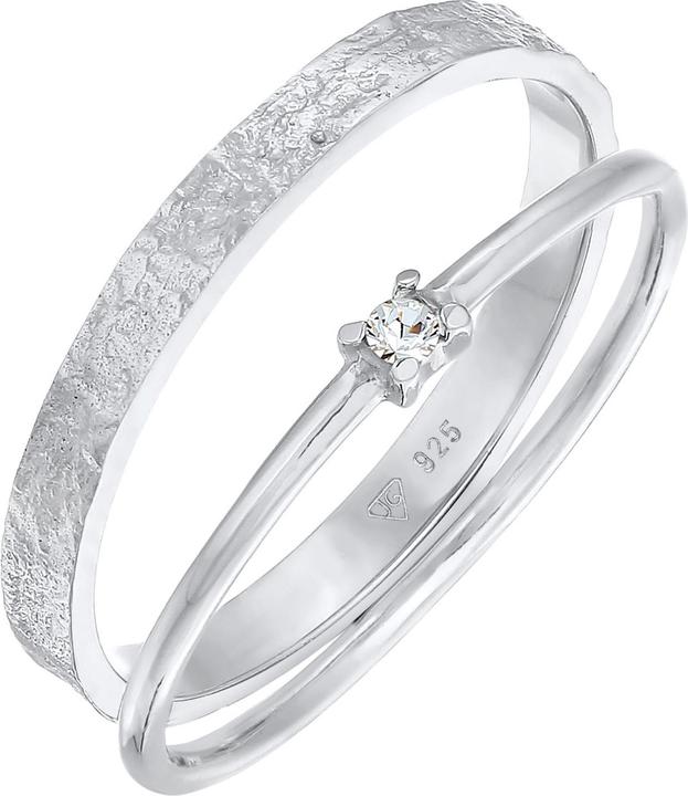Produktbild Elli Kristall Ring, Organic, Ring Set, Solitär-Ring (58, 925 Silber)
