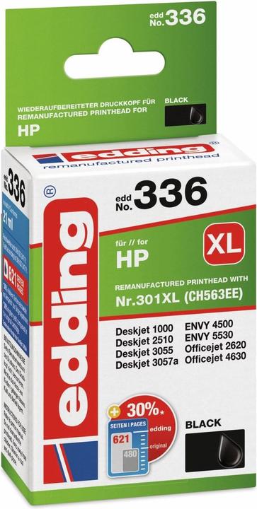 Edding EDD 336 No. 301XL (CH563EE) cartuccia d'inchiostro cartucce per stampante, nero (FC)