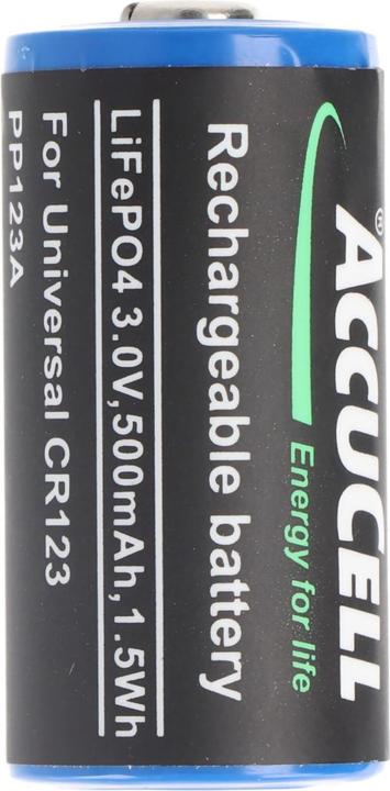 Produktbild AccuCell Akku CR123A (1 Stk., CR123A, 500 mAh)
