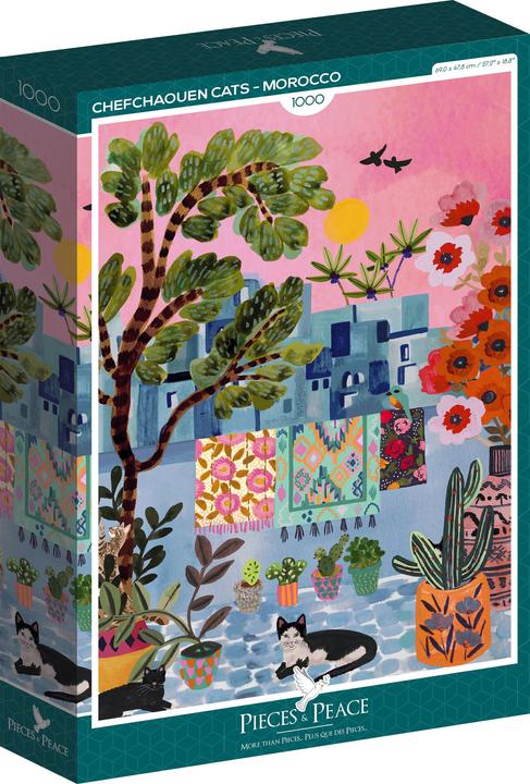 Image du produit Pieces & Peace Puzzle 1000 pièces Chefchaouen Cats - Morocco (1000 pièces)