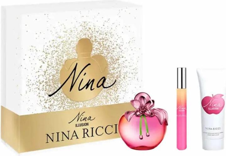 Actual product image Nina Ricci Nina Illusion Eau De Parfum Spray 80ml Set 3 Pieces (Eau de parfum, 80 ml)