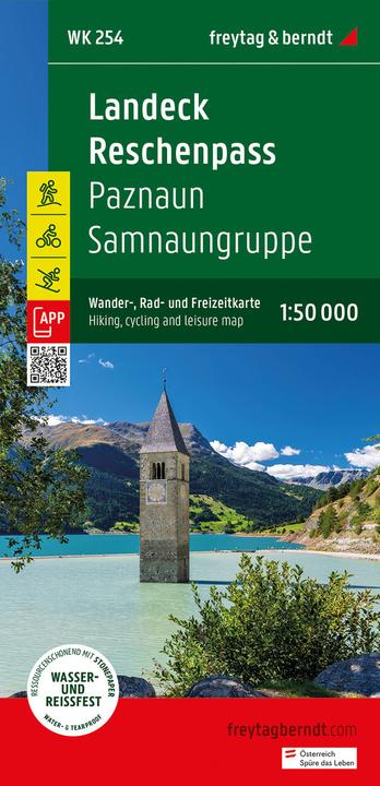 Immagine prodotto Landeck - Reschenpass, carta escursionistica, ciclistica e del tempo libero 1:50.000, freytag &
