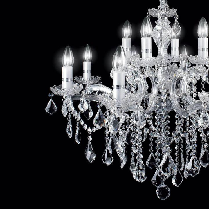 Actual product image Ideal lux FLORIAN pendant light E14 12-way ⌀720mm dimmable chrome 035604 (E14)