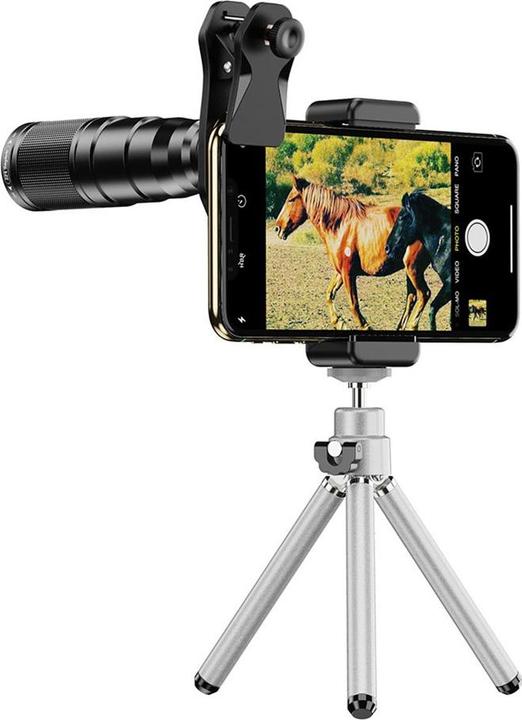 Image du produit Deltalabs Smartphone Teleskop-Objektiv 22x – Fisheye, Makro, Weitwinkel & Stativ