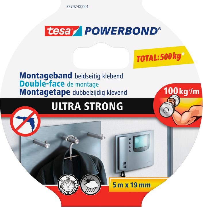 tesa Powerbond ULTRA STRONG doppelseitiges Montageband (19 mm)