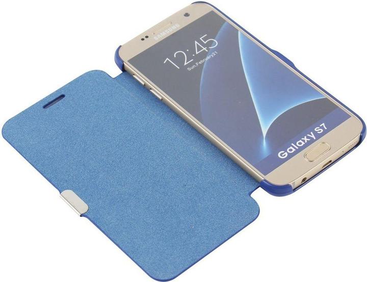 Actual product image König Design Flip Cover Protective Case Mobile Phone Cover Bookstyle for Samsung Galaxy S8 Blue New (Samsung Galaxy S8+)