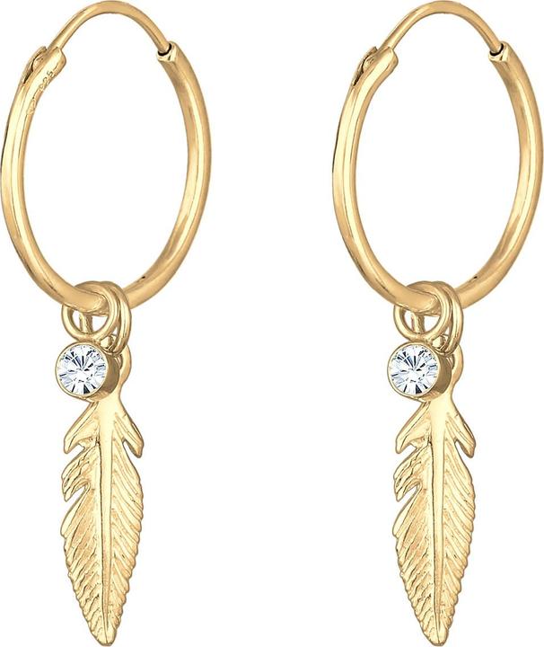 Image du produit Elli Créole, plume, boucle d'oreille solitaire (Cristal de verre, Argent sterling 925)