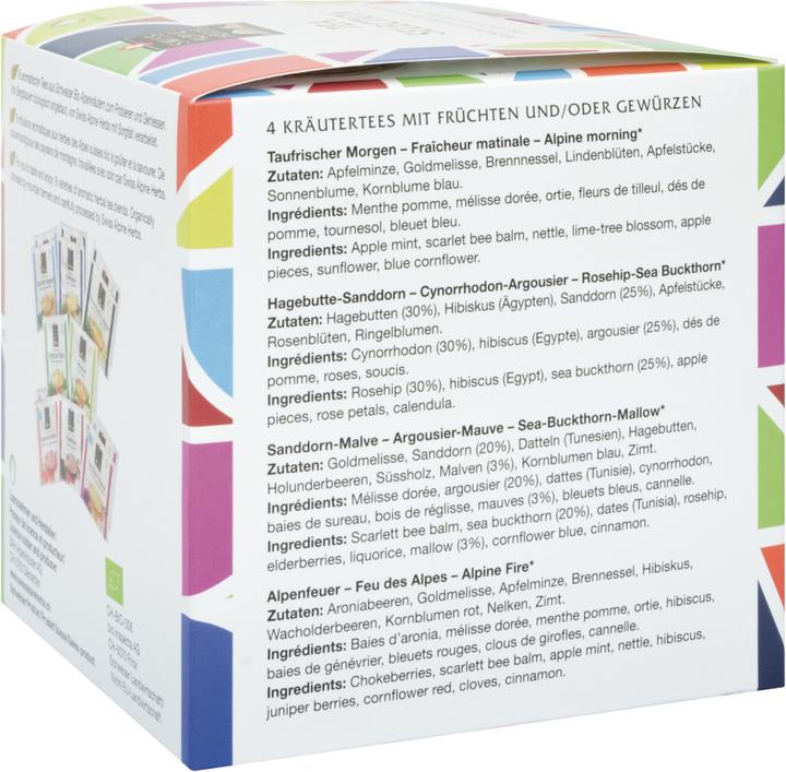 Valeurs nutritives et ingrédients Swiss Alpine Herbs Sélection de thé (36 g)