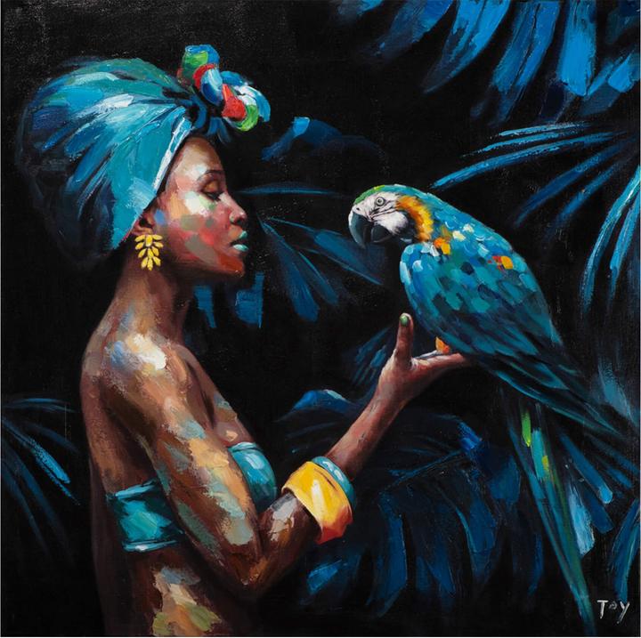 Produktbild Schubiger Bild Schönheit mit em Papagei (100 x 100 cm)