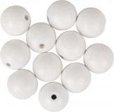 Rayher Wooden balls drilled FSC 100%, matt, 20mm ø, white
