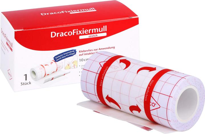 Actual product image Dracco DracoFixiermull stretch hypoallergenic adhesive fleece 10 cm x 2 m, 1 pc. plaster (1 x)