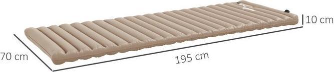 Actual product image Swisshandel24 Air mattress guest mattress guest bed, incl. foot pump, water-repellent, 195cmx 70cmx10cm, khaki