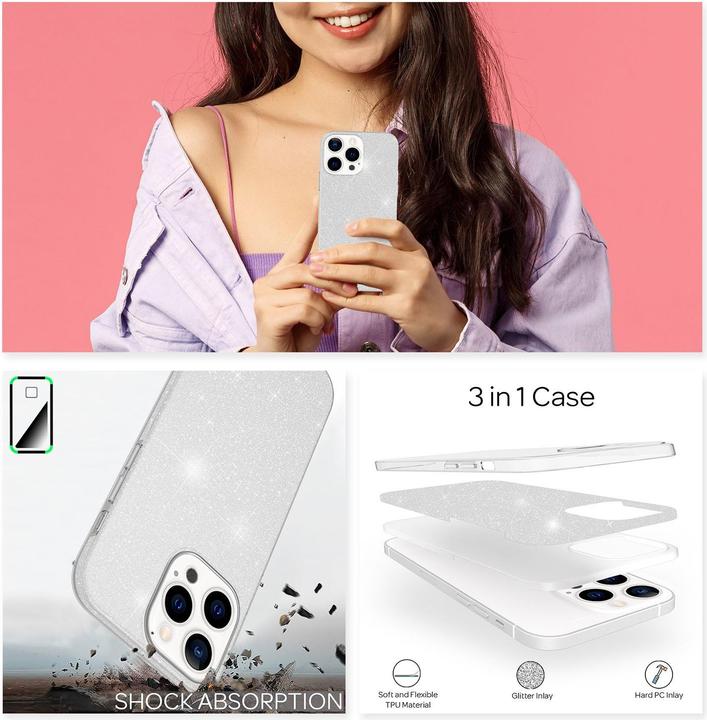 Produktbild Nalia Glitzer Handyhülle (Apple iPhone 13 Pro)