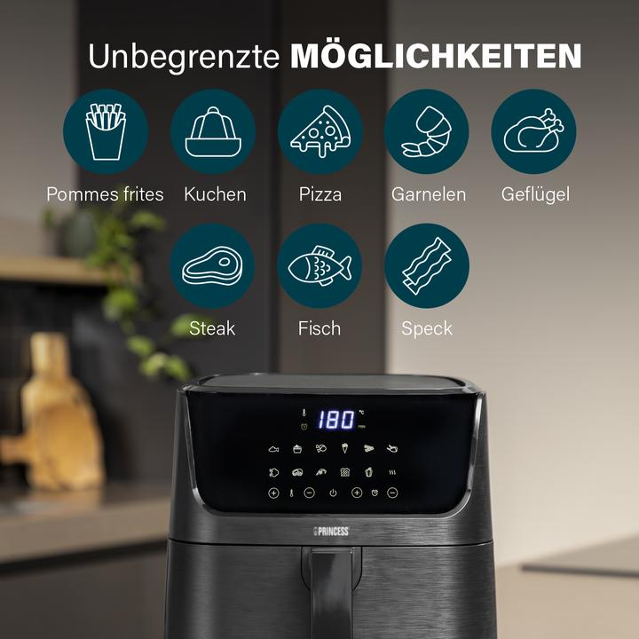Actual product image Princess Digital Hot Air Fryer 6.5 L with Partition Wall (EU plug)