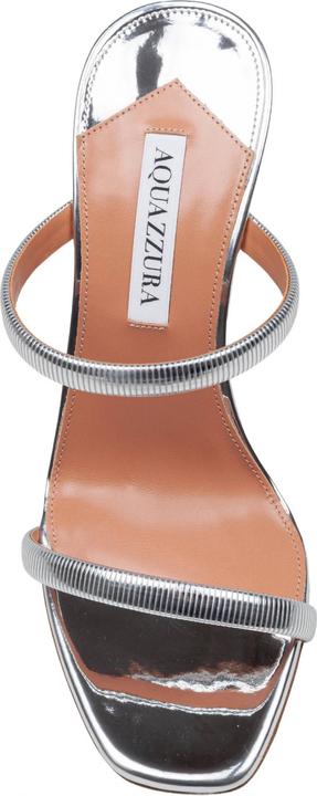 Produktbild Aquazzura Aquazzurra riviera chain ​​wedge sandal in mirror-effect leather silver color (40)