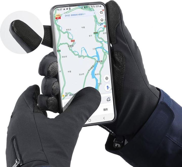 Actual product image Hurtel Anti-slip winter phone sports gloves (size S) - black (S)