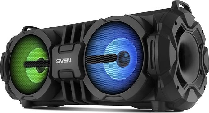 Immagine prodotto Sven PS-485, juodas, potenza di uscita 2x14W (RMS), Bluetooth, FM, USB, Micro SD, display a LED, litio ba (Batteria ricaricabile, Porta USB)
