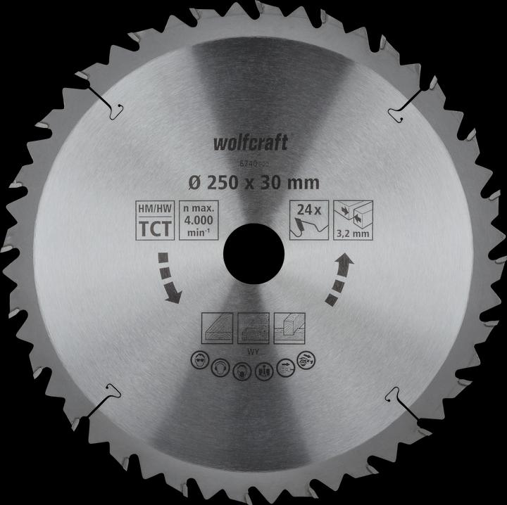 wolfcraft wolfcraft 1 Tischkreissägebl. HM, 24 Zähne, ø250mm