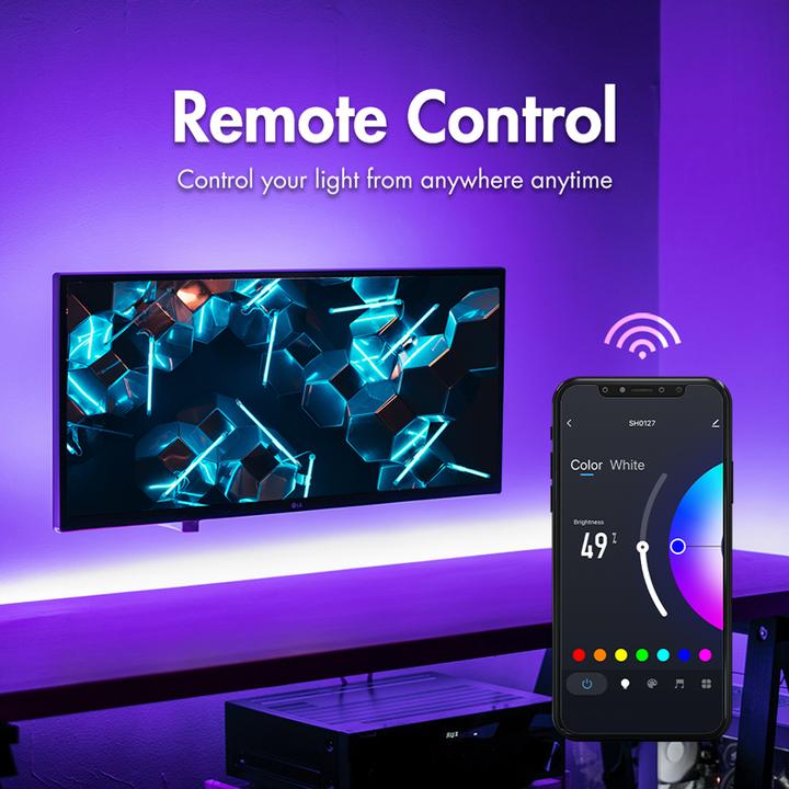 Produktbild LogiLink Wi-Fi Smart RGB+W-LED-Band, selbstklebend, Tuya kompatibel, 5 m (Tageslicht, 500 cm, Indoor)