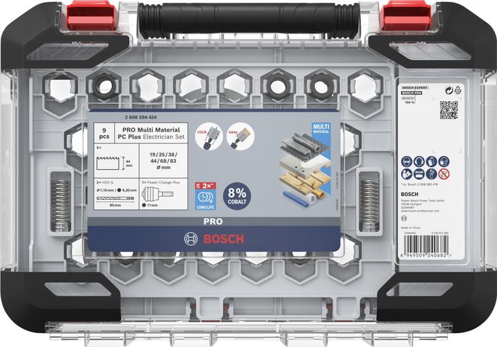 Produktbild Bosch Professional Zubehör PRO Multi Material PC Plus Lochsägen-Set, 9-tlg. (44 mm, 19 mm, 68 mm, 83 mm, 38 mm, 25 mm)