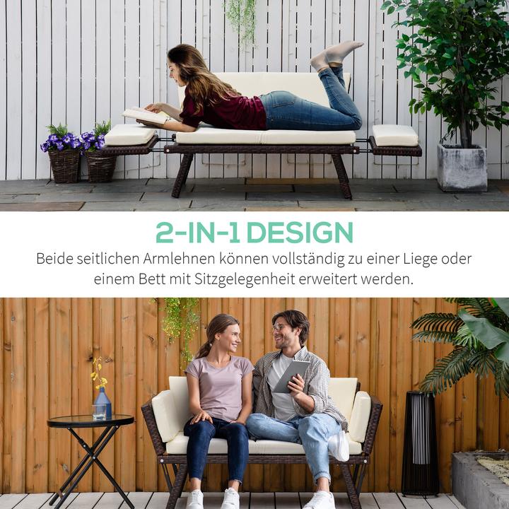 Actual product image Outsunny Garden Sofa with Folding Armrests