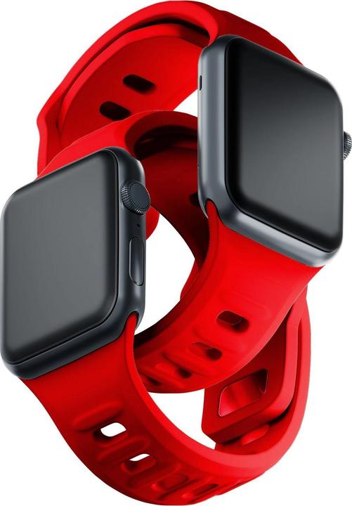 Produktbild 3MK Silicone Watch Strap czerwony/red dla Apple Watch 42/44/45/49mm (Silikon, Edelstahl, 3, 4, 9, Ultra)